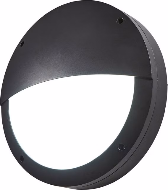Litecraft Modern Round Glass Outdoor Wall Light and Garden Bollard in Black (IP44)