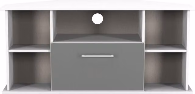 Ready Assembled 2 U Gloucester Corner TV Unit in Mid Grey – 1