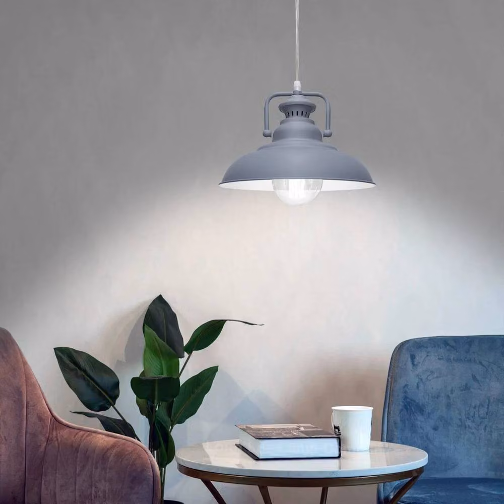 SPETLEK Modern Metal Dome Ceiling Pendant Shade in Grey – 2