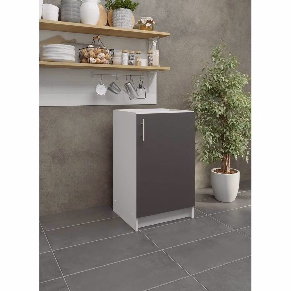 SPETLEK Grey Matt MDF Kitchen Base Unit with Hinged Doors – 2