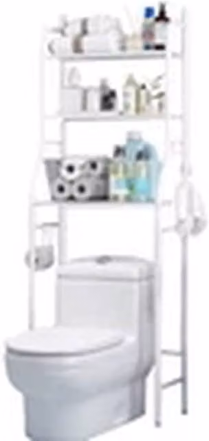 EONLION 3-Tier Over-The-Toilet Bathroom Organiser Storage Rack in White – 1