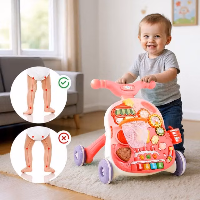 Kidkid 2 in 1 Baby Walker and Activity Table in Pink