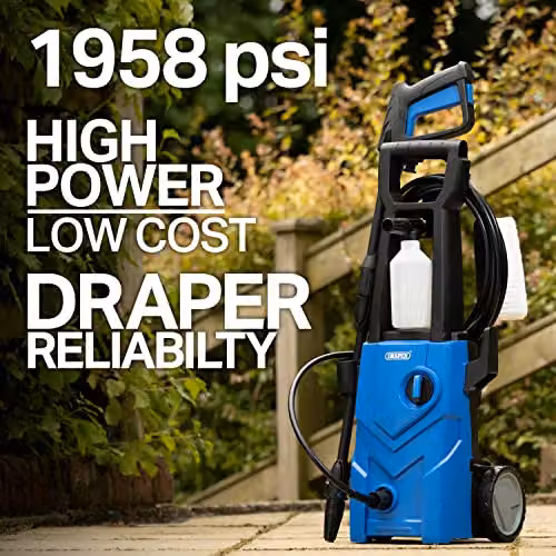 Draper PW1600 Electric Pressure Washer, 135 Bar, Blue – 3