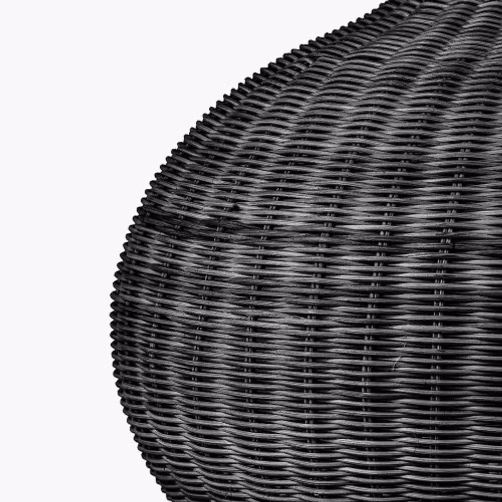 Ruma Black Rattan Dome Pendant Ceiling Light – 3