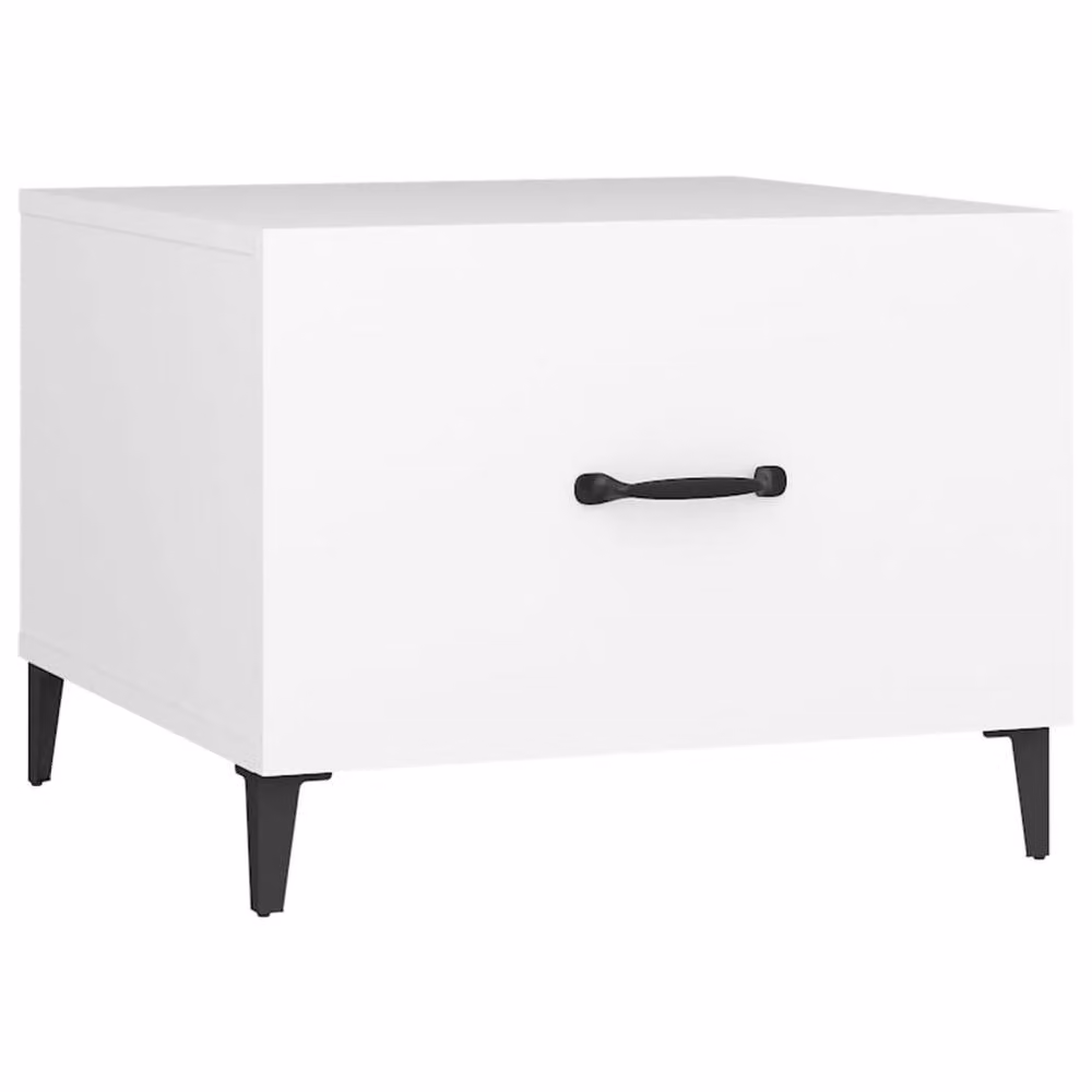 Berkfield Home Modern White Decorative Coffee Table with Metal Legs W/D/H: 50 x 50 x 40 cm – 2