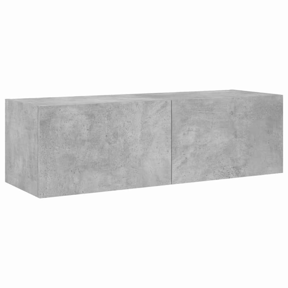 Berkfield Home Modern Wall Mounted TV Cabinet with Integrated LED Lights in Matt Concrete Grey, W/D/H: 100 x 35 x 31 cm – 3