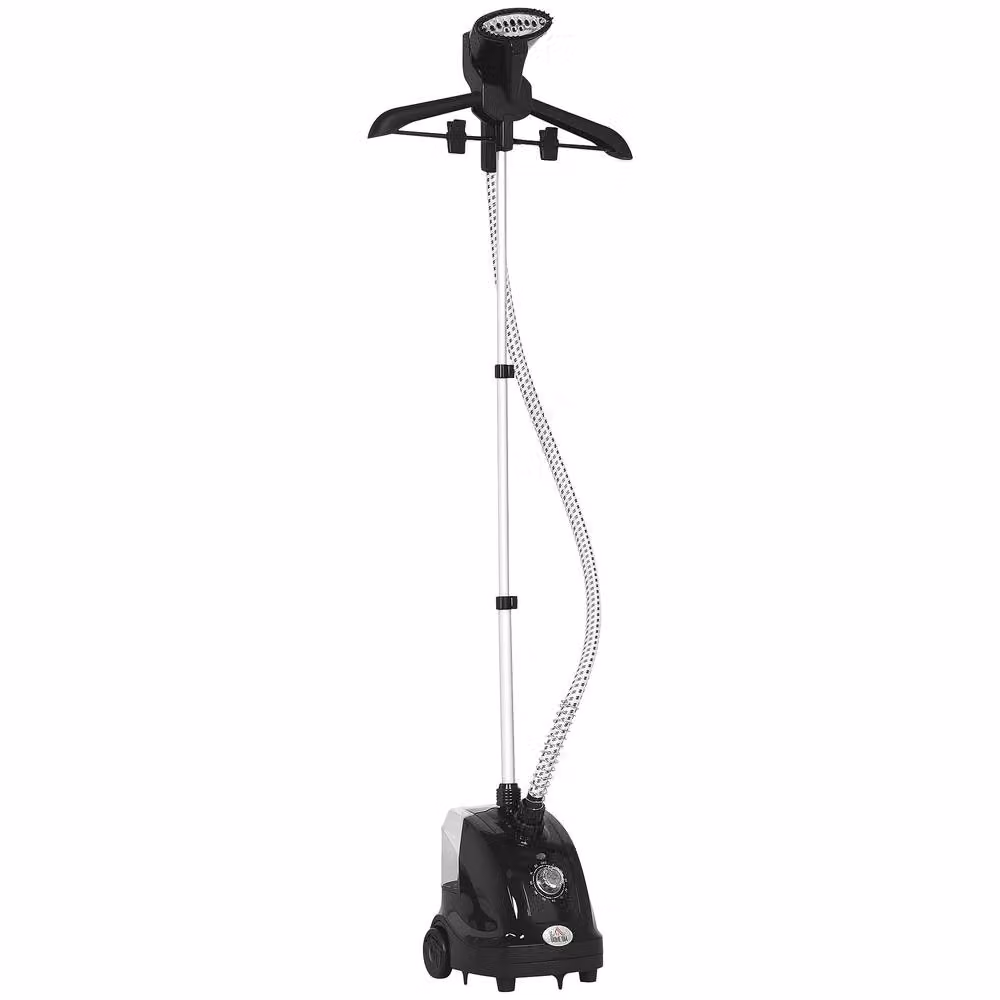 HOMCOM Clothes Steamer with Adjustable Stand, Black, Height: 41-110 cm – 2