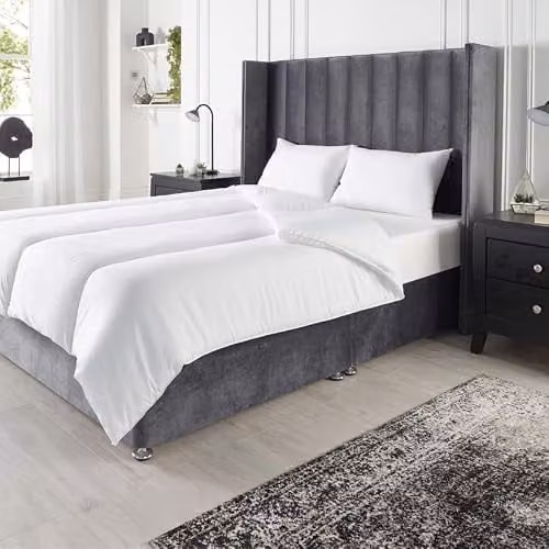 OHS 4.5 Tog King Size Summer Duvet in White, Breathable Microfibre Down-Alternative Quilt