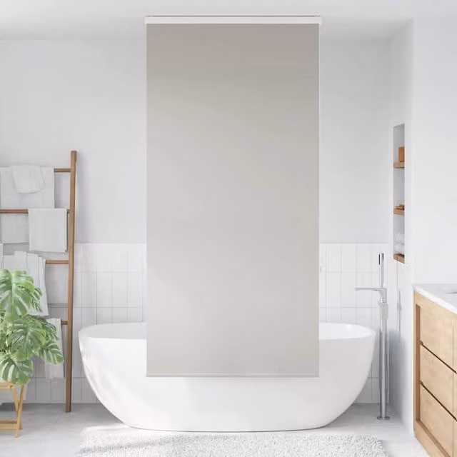 Berkfield Home Grey Shower Roller Blind with Cassette, W: 90 cm, H: 240 cm, Fabric Width: 86 cm