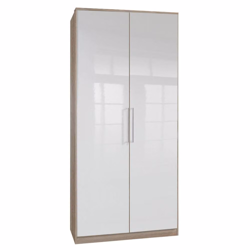 KDMD Gamma Oak and White 2 Door Wardrobe in Brown – 2