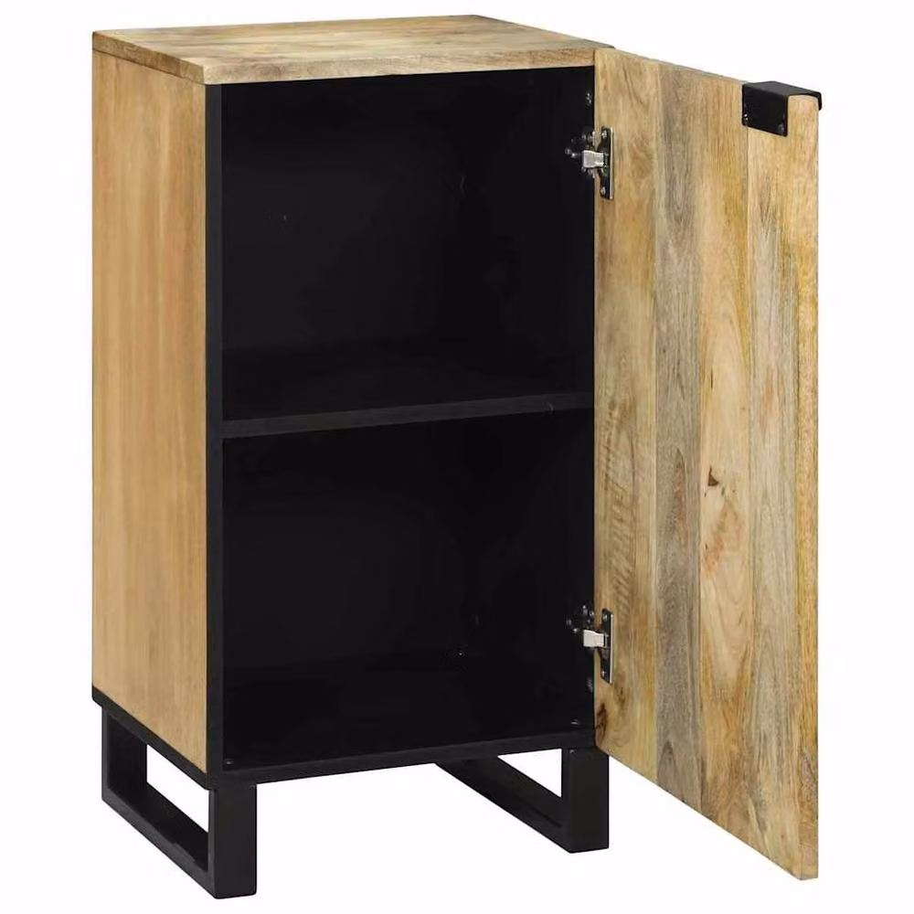 Berkfield Home Sideboard in Solid Mango Wood, Light Brown/Beige, W/D/H: 40 x 33.5 x 75 cm – 3