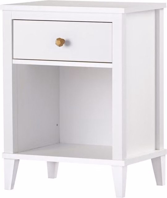 Little Seeds Monarch Hill Poppy Nightstand with 1 Drawer in White and Grey