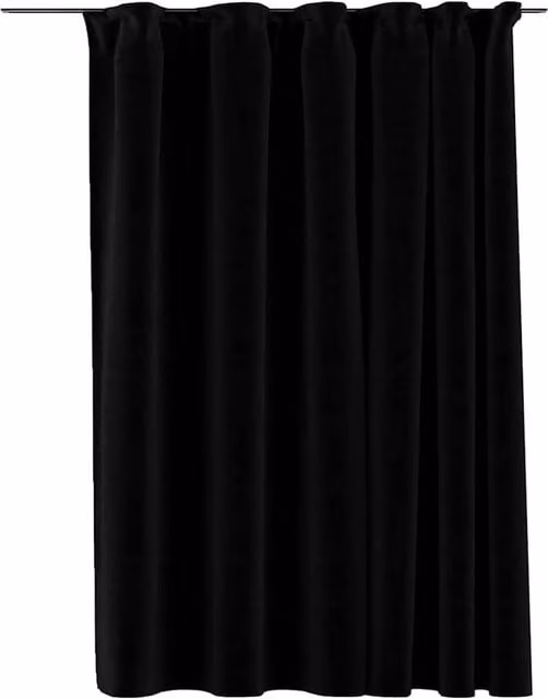 Berkfield Linen-Look Blackout Curtains with Hooks, Black, W: 290 cm, H: 245 cm – 1