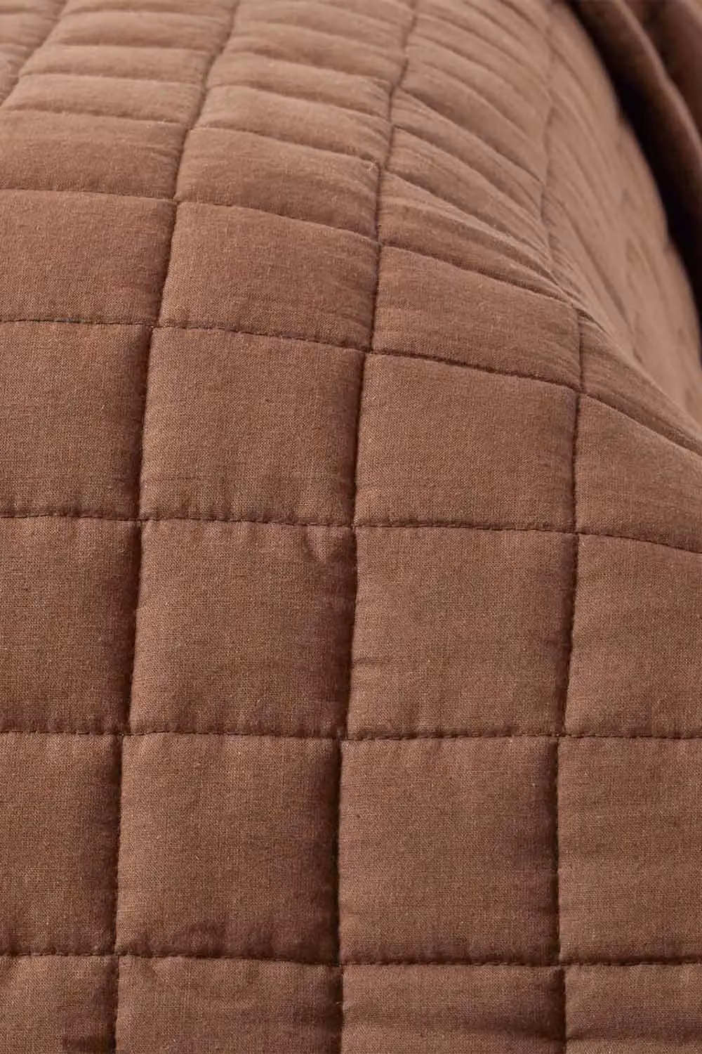 Homescapes Brown Cotton Quilted Reversible Bedspread – 3