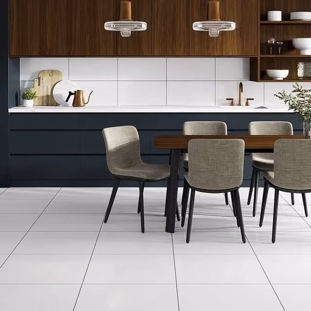 Bathwell White Glazed Porcelain Field Tiles for Kitchen and Bathroom, W: 30 cm, H: 60 cm