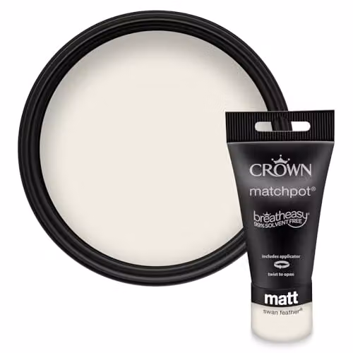 Crown Walls & Ceilings Soft White Matt Paint Tester Sample 40ml – 1