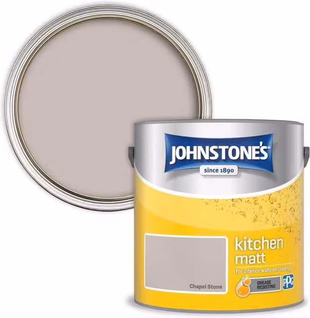 Johnstone's Kitchen and Bathroom Mid Sheen Paint in Chapel Stone (Beige/Grey)
