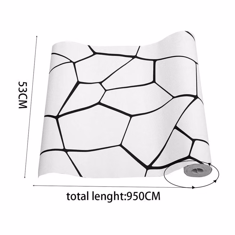 KORVIXA Black and White 3D Geometric Abstract Matt Wallpaper – 2