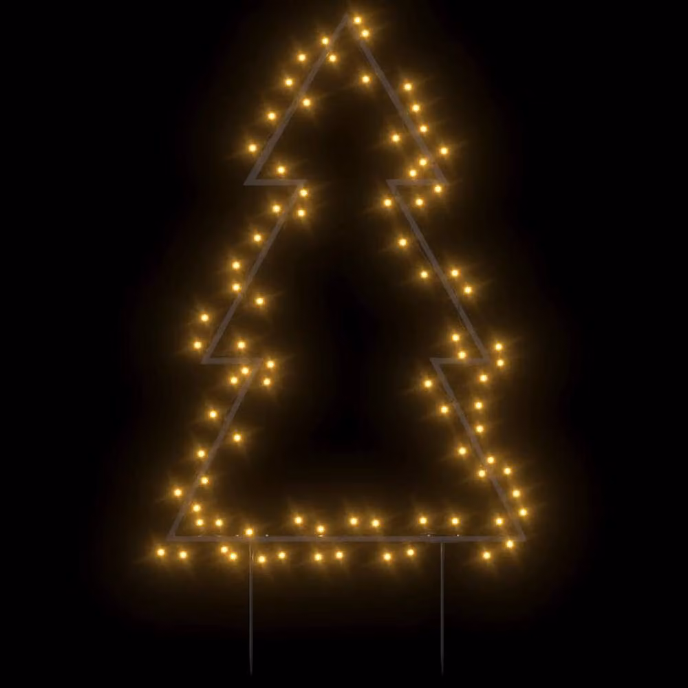 Berkfield Home Christmas Tree Light Decoration with Spikes, 80 LEDs, Black, Height: 60 cm – 3