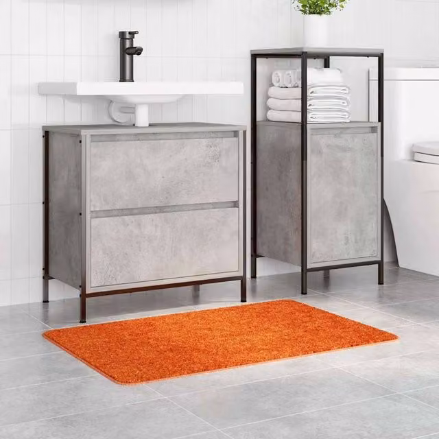 Berkfield Home Non-Slip Rectangular Bath Mat, Orange, W: 60 cm x D: 90 cm