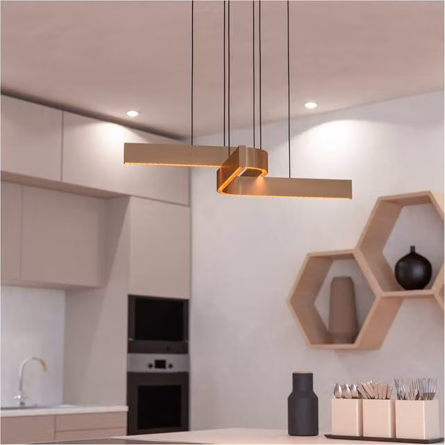 Loops Modern Bronze and Black Metal LED Pendant Ceiling Light