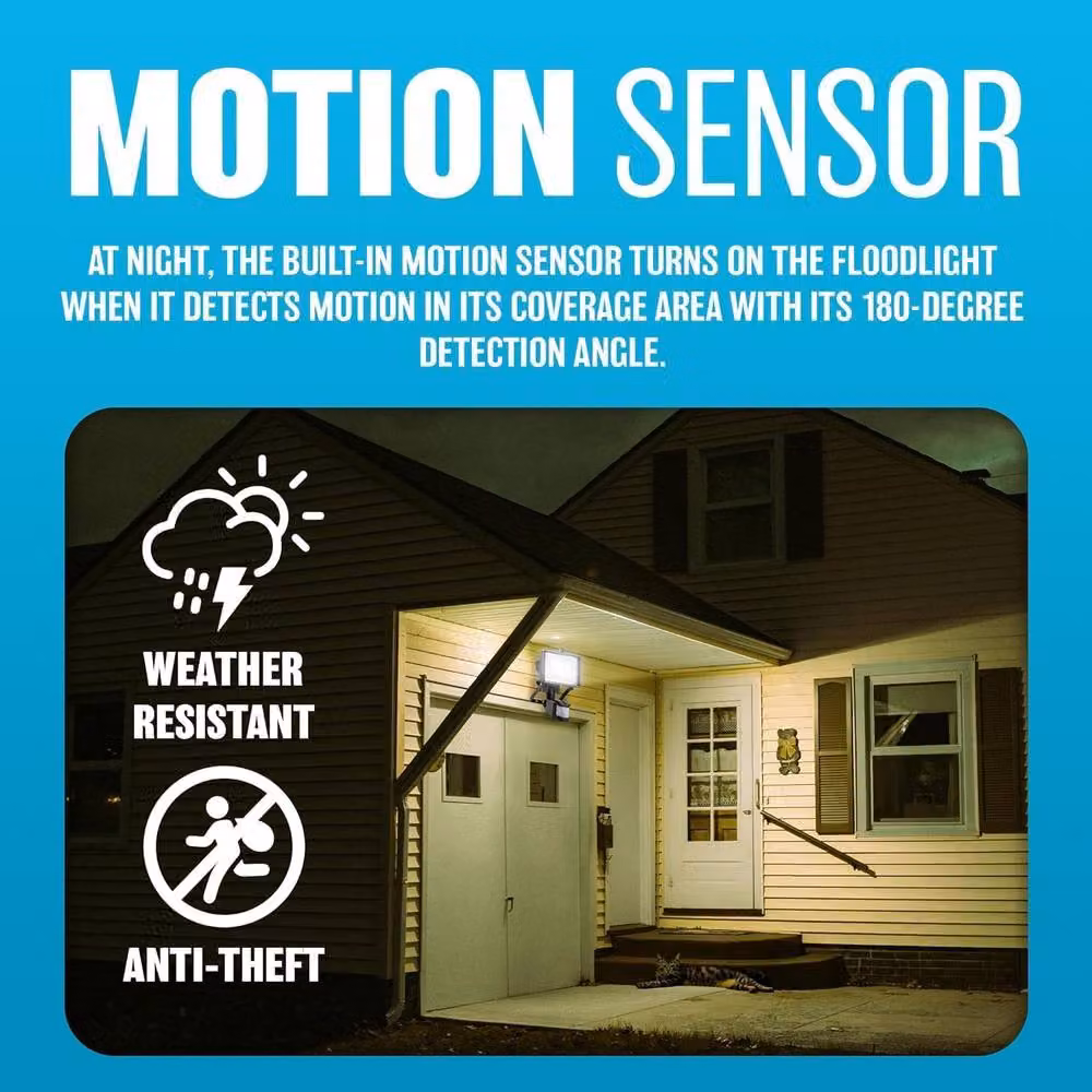 BARGAINS-GALORE 150W Black Halogen Security Flood Light with PIR Motion and Dusk Sensor – 4