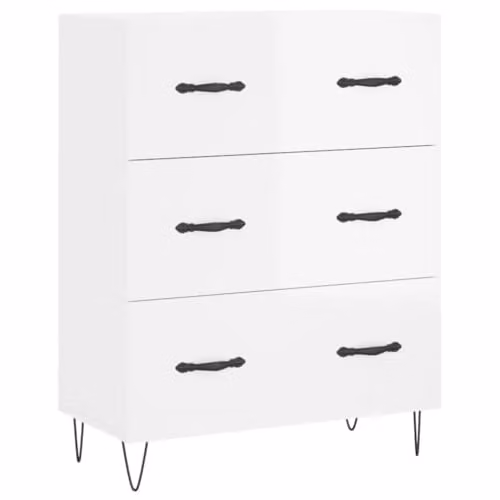 vidaXL High Gloss White Sideboard in Engineered Wood W/D/H: 69.5 x 34 x 90 cm