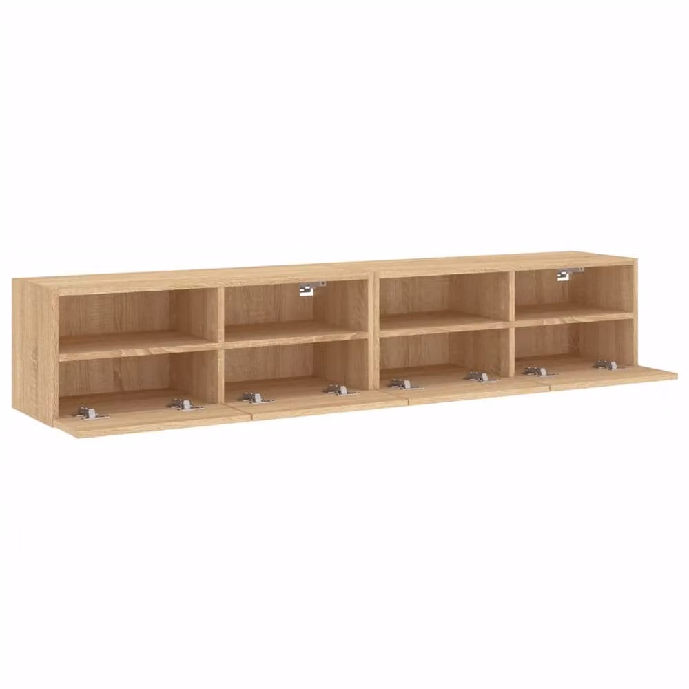 Berkfield Home Set of 2 Sonoma Oak TV Wall Cabinets in Light Tan, W/D/H: 80 x 30 x 30 cm – 4