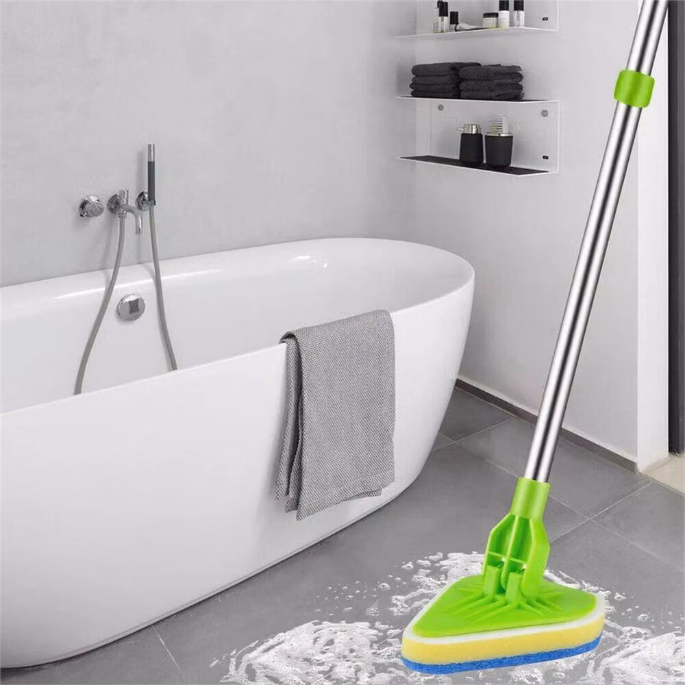 Nordara Telescopic Bathroom Floor Brush and Shower Tile Cleaning Mop, Green, W: 70 cm, H: 120 cm – 2