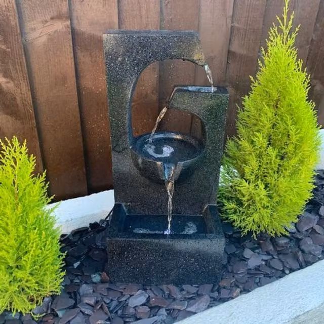 Tranquility Grey Antique Stone Solar Cascade Water Feature