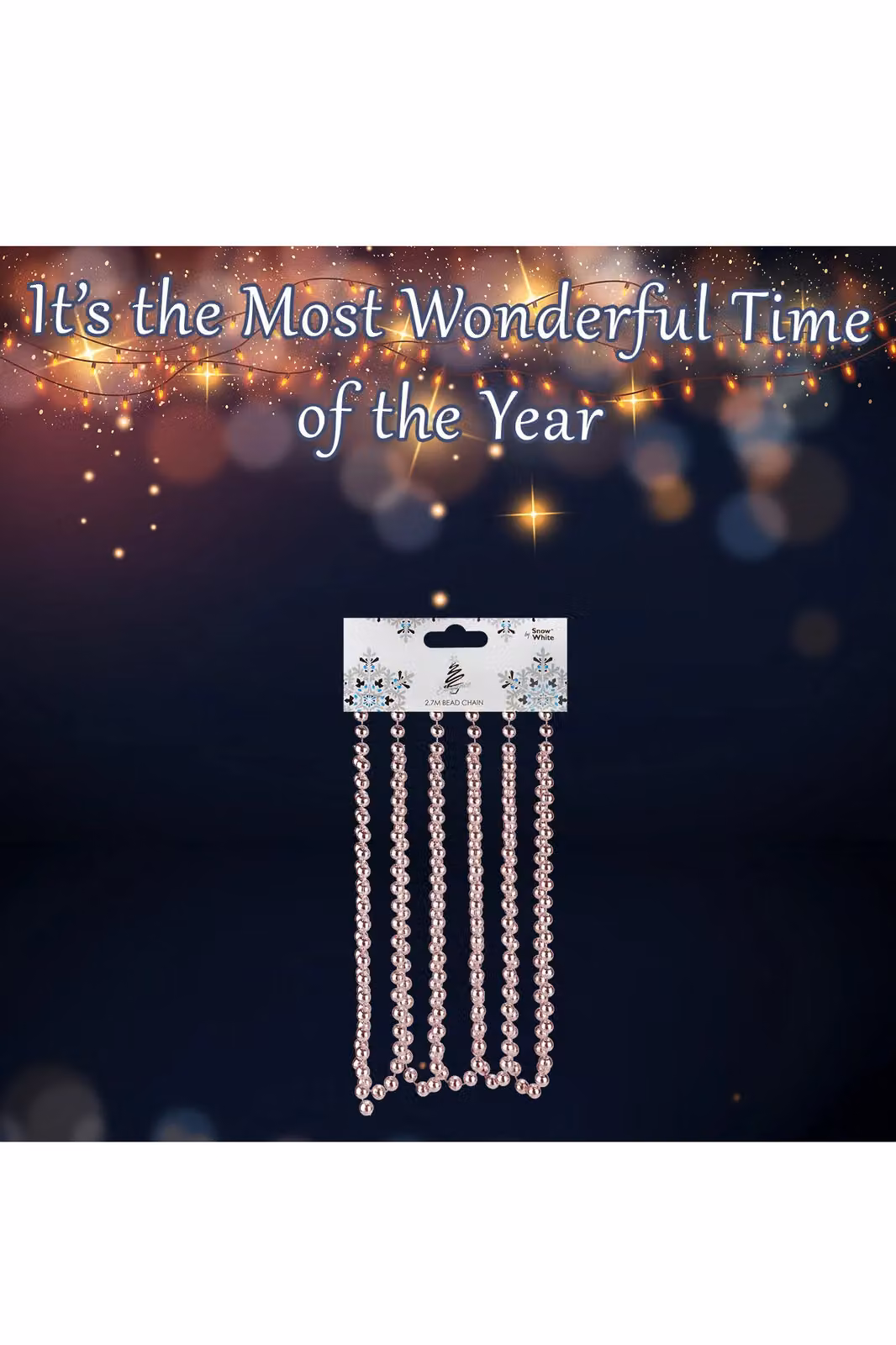 VFM e-Store Rose Gold Christmas Bead Chain Decoration – 3