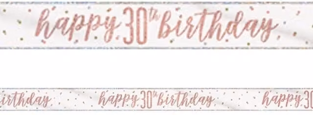 KDMD Rose Gold Happy 30th Birthday Foil Banner