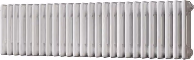 UK Radiators Alpha 3 Column Horizontal White Steel Radiator, H: 300 mm, W: 1177 mm