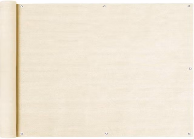 Berkfield Home Beige HDPE Balcony Screen, W: 75 cm, L: 600 cm