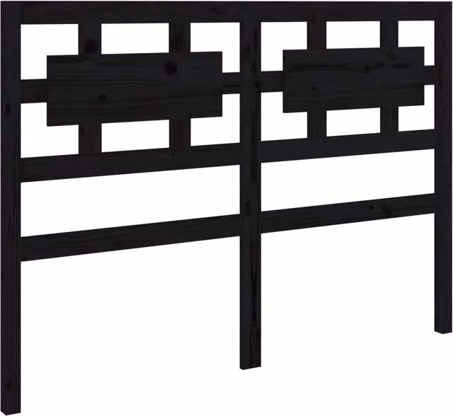 Berkfield Home Black Solid Pine Wood Bed Headboard, W: 205.5 cm, D: 4 cm, H: 100 cm