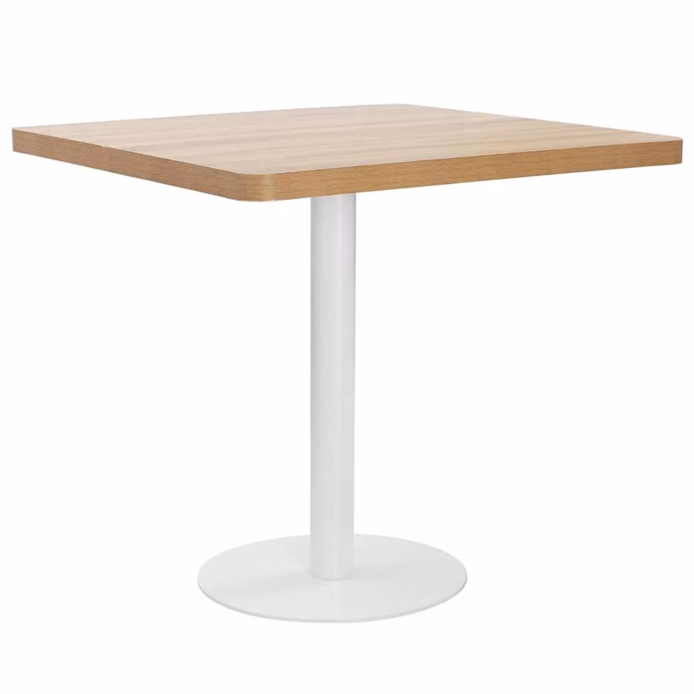 Berkfield Home Elegant Bistro Table in Light Brown and White, W/D/H: 80 x 80 x 75 cm – 2