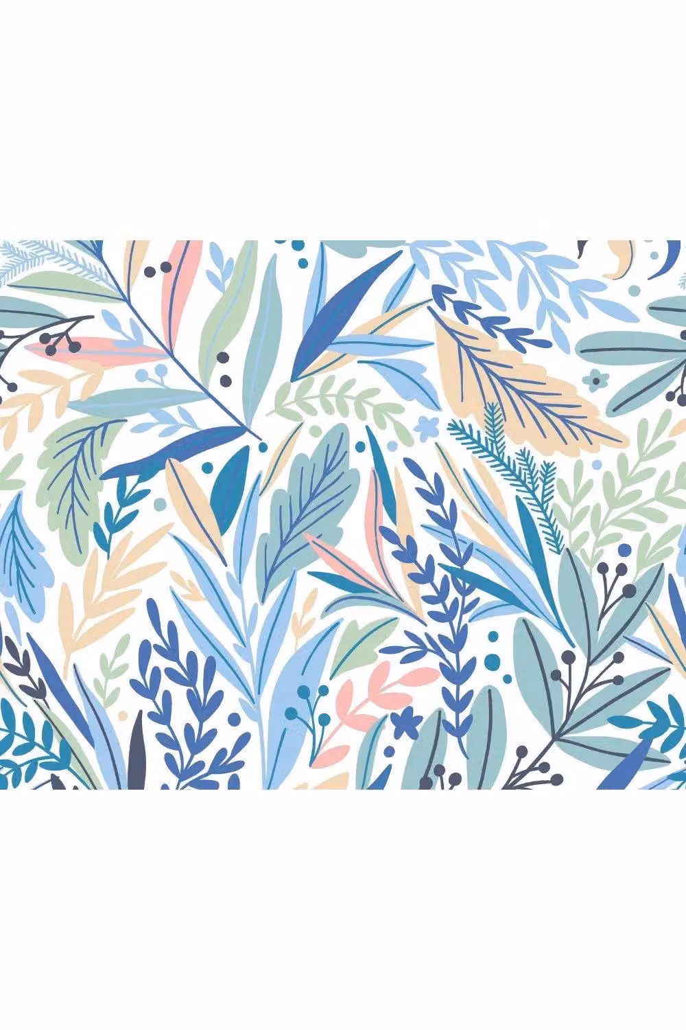 Origin Murals Modern Floral Wall Mural in Blue and Multicolour – 2