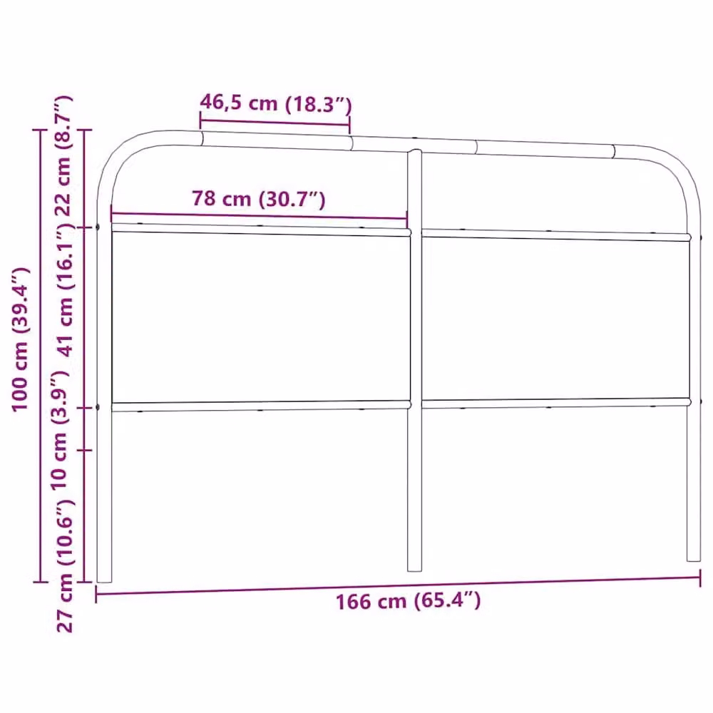 Berkfield Home Industrial Headboard in Brown Oak with Steel and MDF, W: 160 cm, H: 100 cm – 5