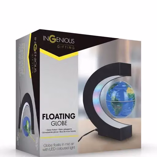 Menkind RED5 Magical Gravity-Defying LED Floating Globe Light in Multicolour and Black – 5