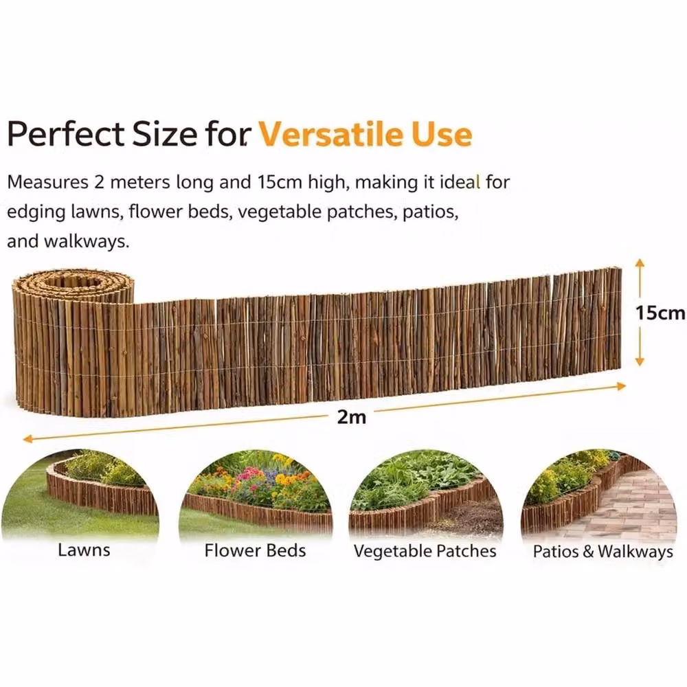Nordara Brown Wood Flower Bed Grass Fencing Privacy Decoration, 0.6m2 – 2