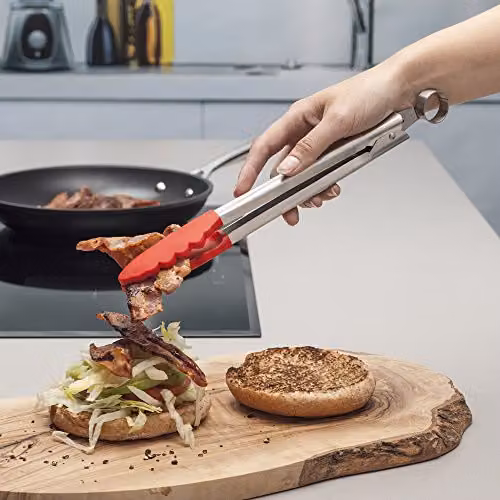 Zeal Red Silicone and Stainless Steel Non-Stick Cooking Tongs, 26cm – 2