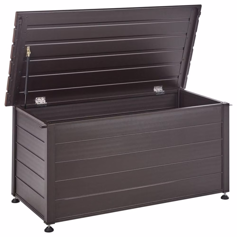 Wyld and Coco Aluminium Outdoor Storage Box, Dark Brown, W/D/H: 123 x 60 x 60 cm – 2