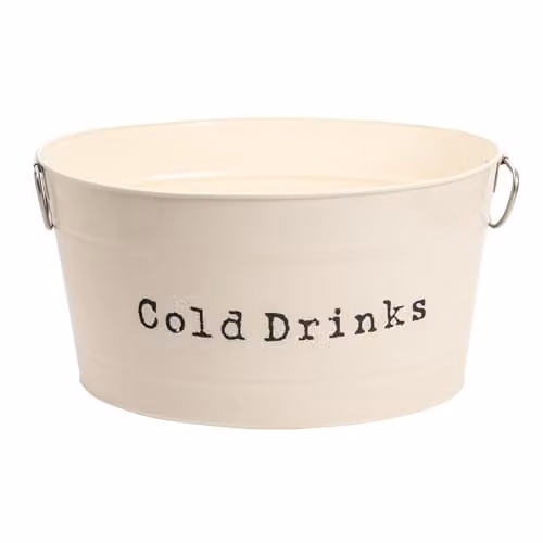 Harbour Housewares Metal Drinks Cooler Bucket in Beige – 1