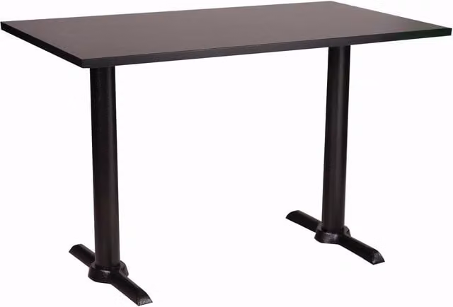 netfurniture Elliot Black Twin Table with Rectangular Matt Laminate Top