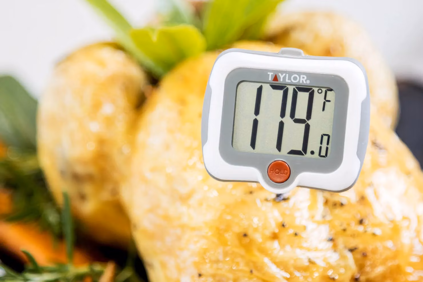 Taylor Pro Digital Pivoting Step Stem Meat Thermometer in Red and Silver – 4