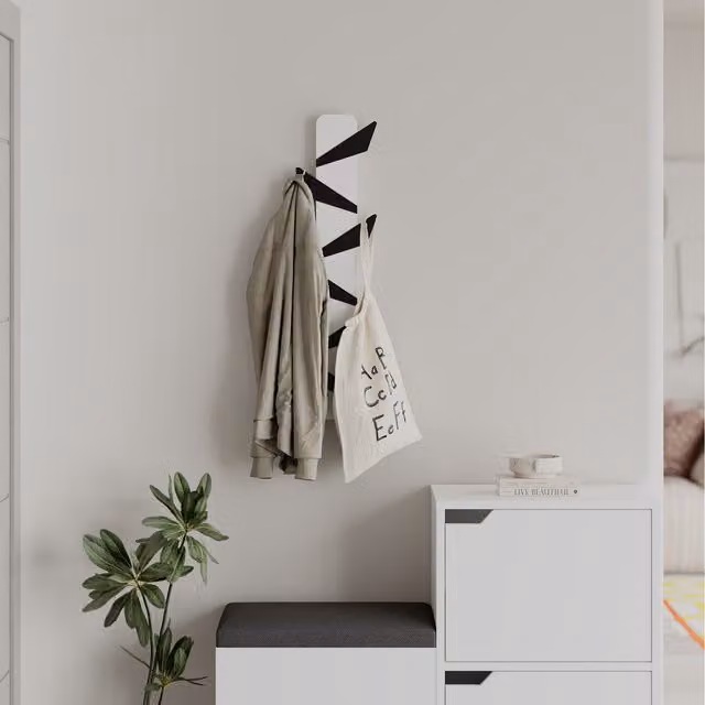 Alesta Modern Wall-Mounted Hanger, White