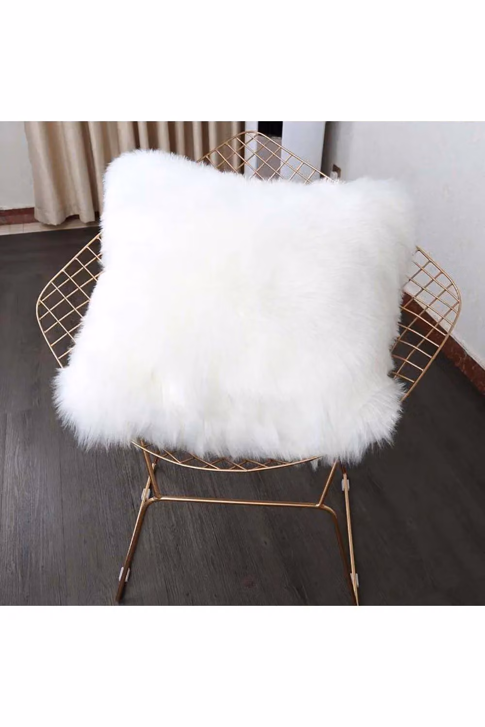 H&O Direct Square White Faux Fur Throw Pillow Cover – 2