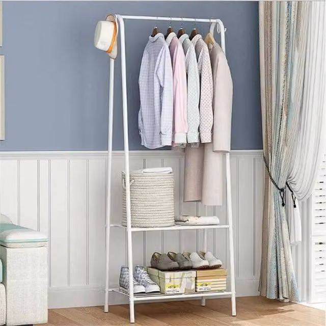 Nordara White Matt Metal Heavy Duty Clothes Rail Garment Display Stand W/D/H: 153 x 36 x 36 cm – 1