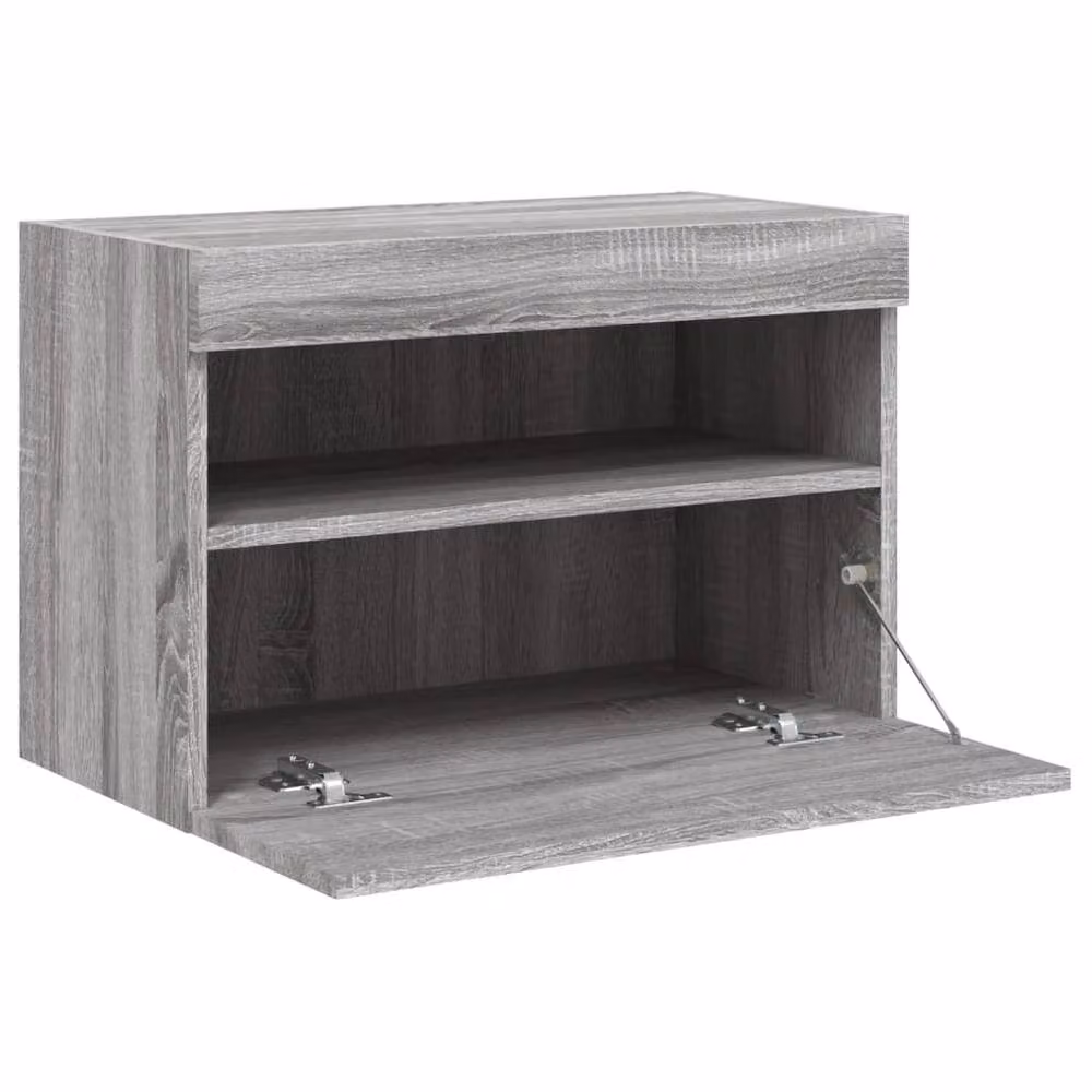 Berkfield Home TV Wall Cabinet with LED Lights in Grey Sonoma, W/D/H: 60 x 30 x 40 cm – 6
