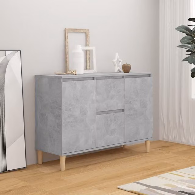 Berkfield Home Sideboard in Concrete Grey, W/D/H: 103.5 x 35 x 70 cm – 1